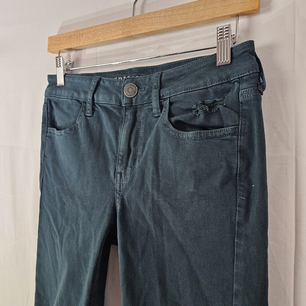 American Eagle Jegging Jeans Womens Size 4 Green Ne(x)t Level Stretch Hi Rise - Picture 9 of 12